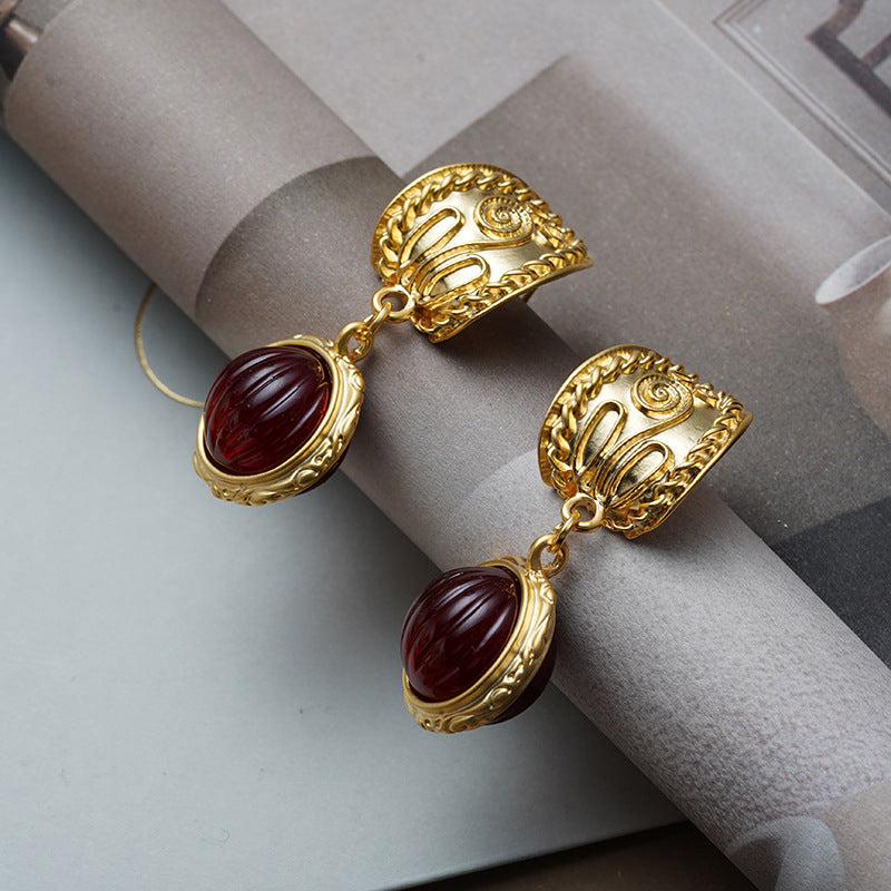 BROWN STONE ROYALE 925 silver earring