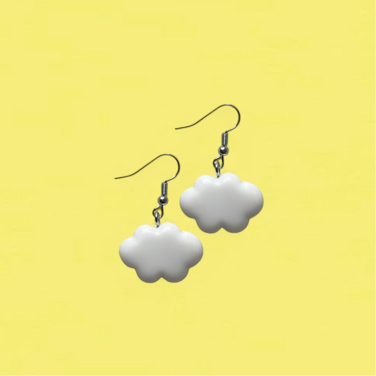 White cloud earrings
