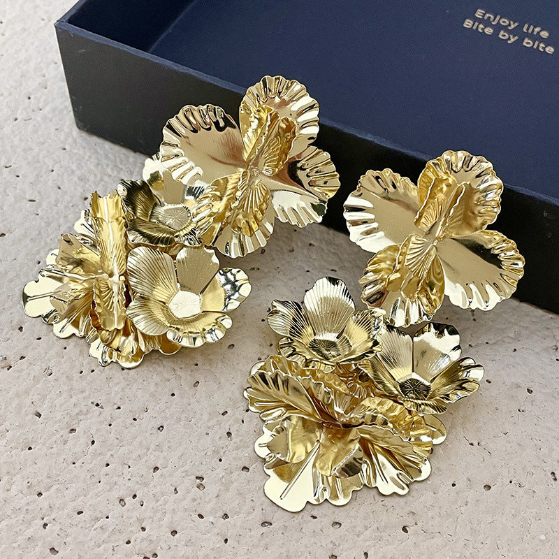 GOLD FLOWER ROYALE 925 silver earring