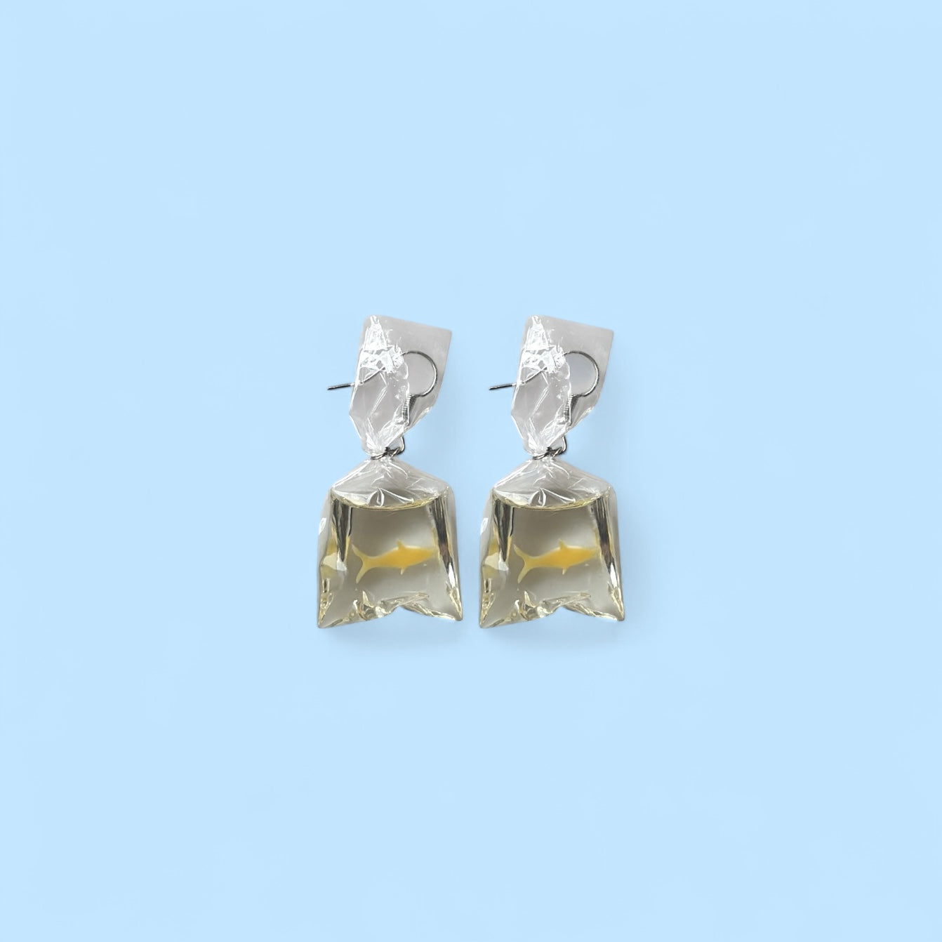 Fish bag earrings