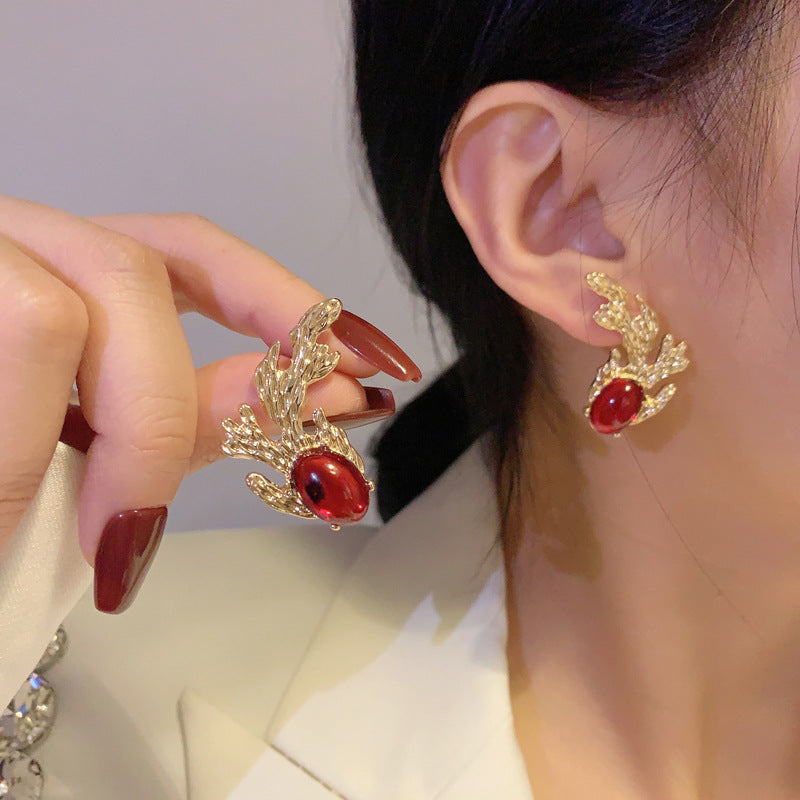 ROYAL RED ROOT 925 silver earring