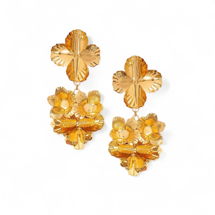 GOLD FLOWER ROYALE 925 silver earring