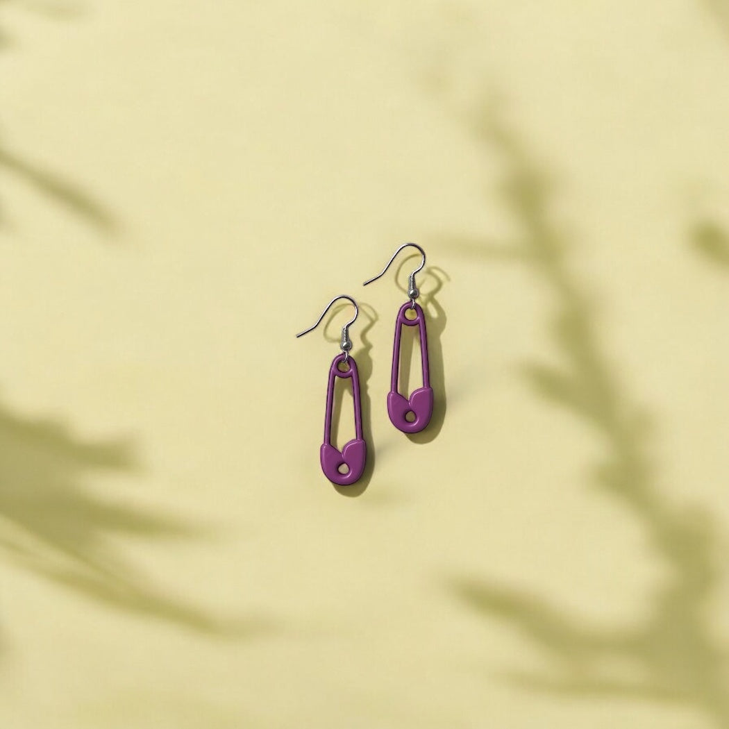 Purp pin earrings