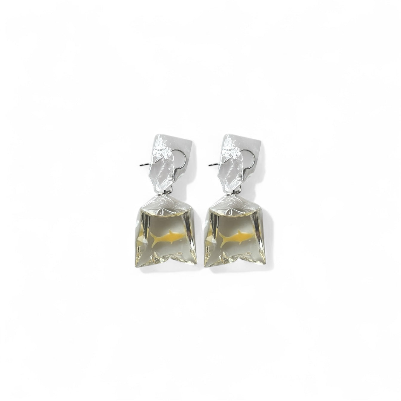 Fish bag earrings