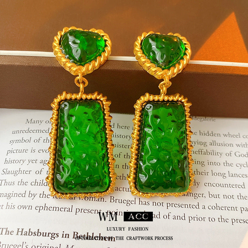 THE GREEN HEART MARBELLA 925 silver earring