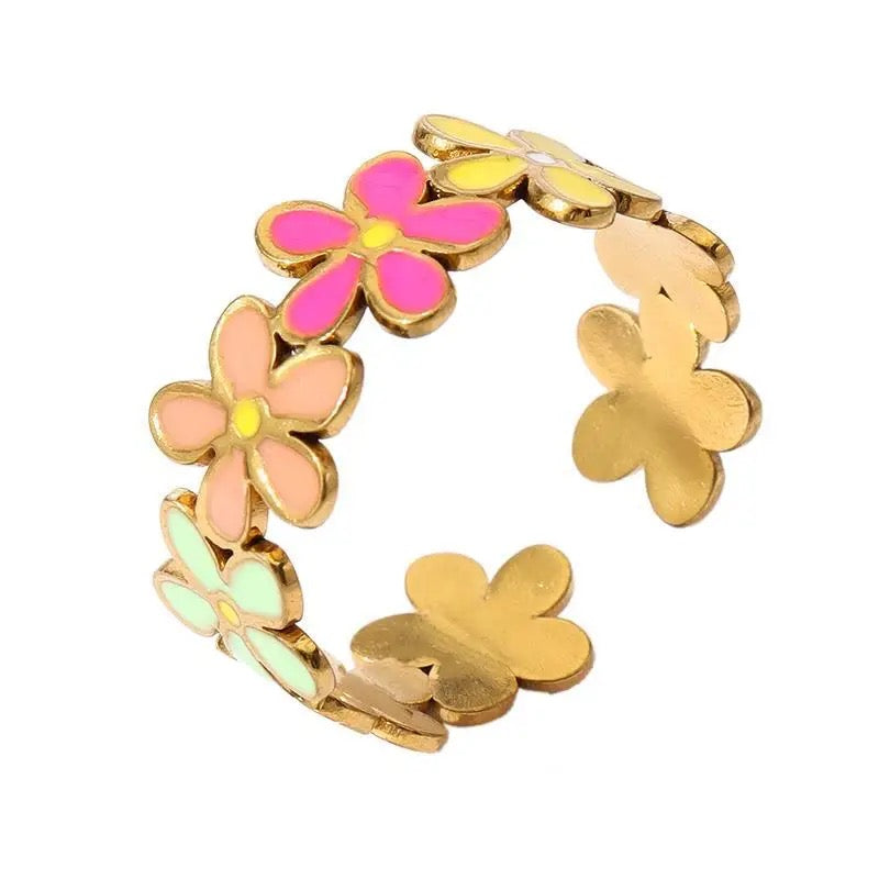 ENAMEL DAISY AESTHETE RING