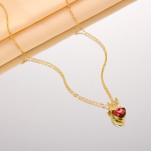 RED STONE LEOPARD necklace