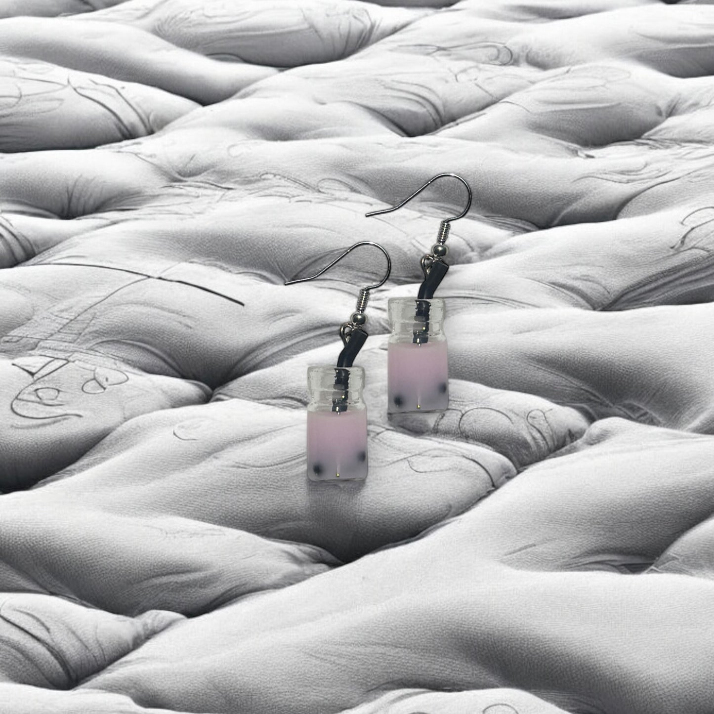Boba purple drink earring