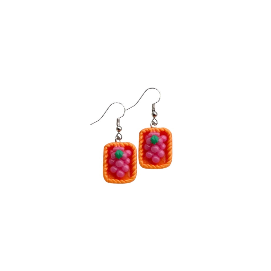 Grape basket earrings
