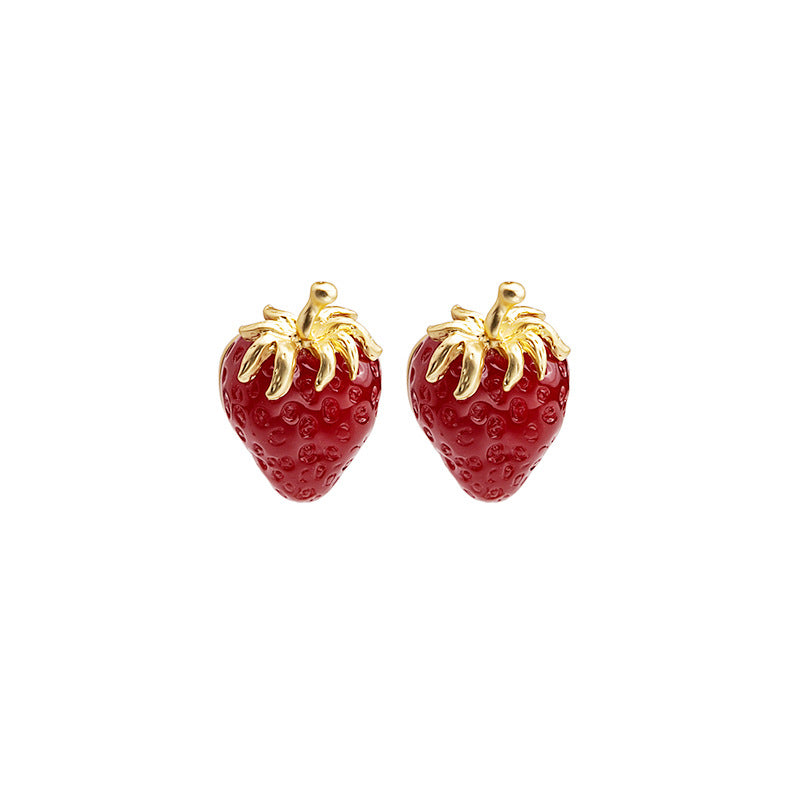 STRAWBERRY ROYALE  925silver earring
