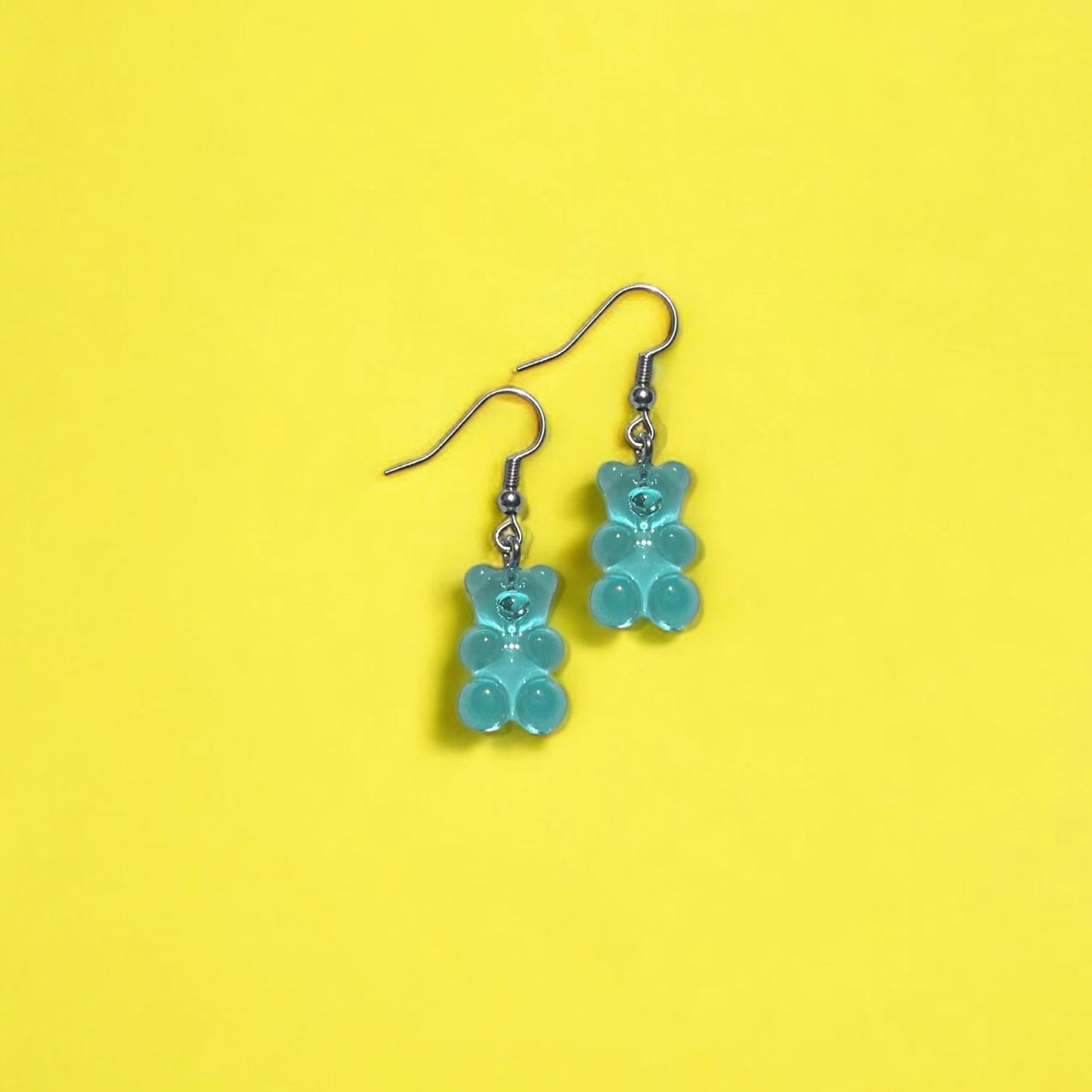 Blue gummy bear earring