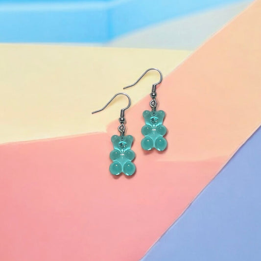 Blue gummy bear earring