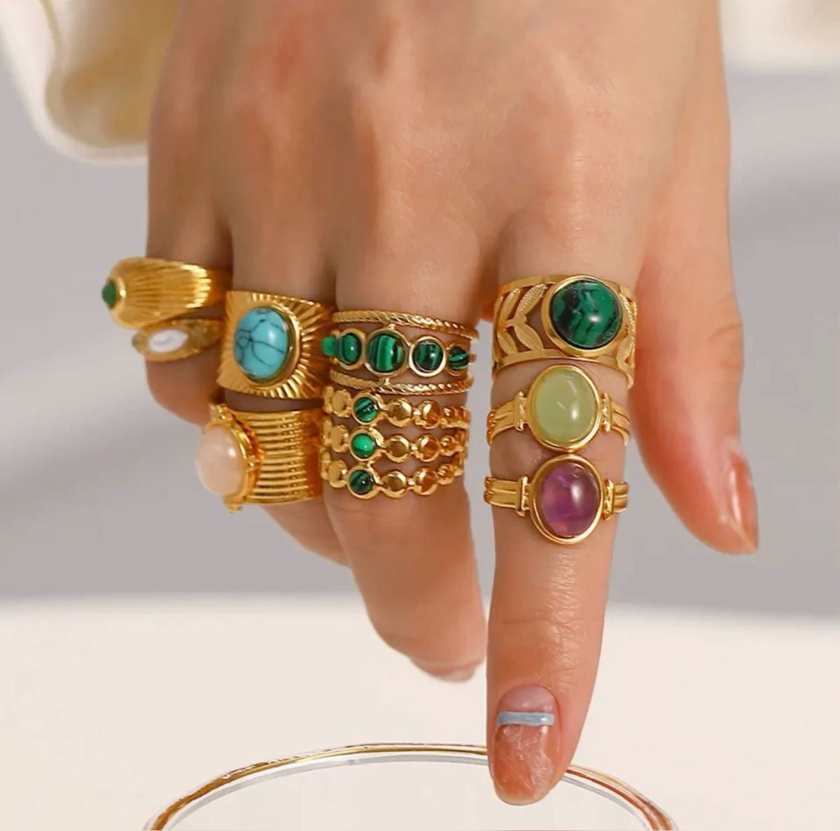 Green Crystal ring