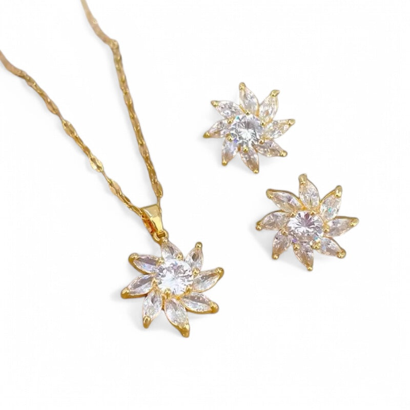 DAISY STONE NECKLACE SET