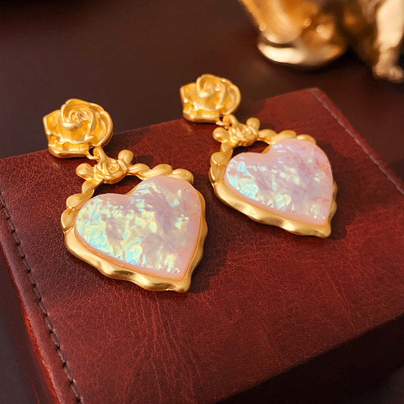 THE ROYAL ROSE HEART 925 silver earring