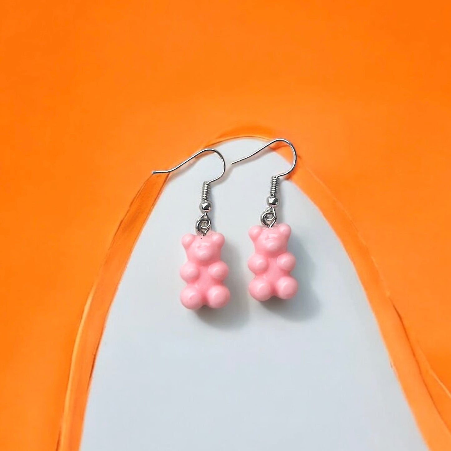 Pink gummy bear earrings