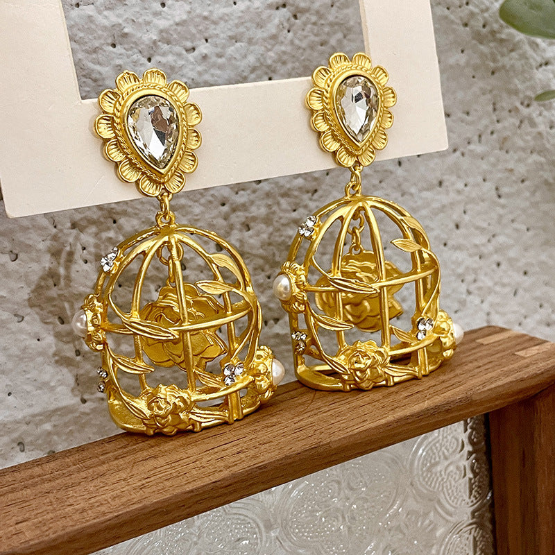 FLORAL CAGE ROYALE 925 silver earring