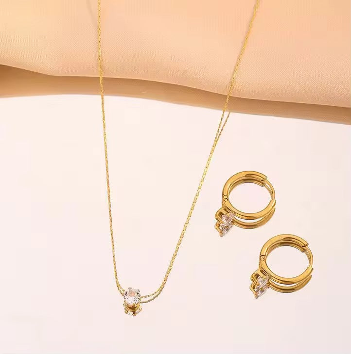 SIMPLE STONE  necklace set