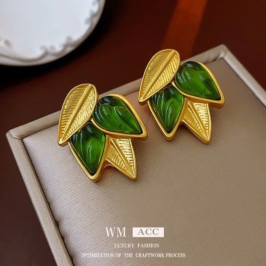 LUSTROUS LEAVES 925 silver earring