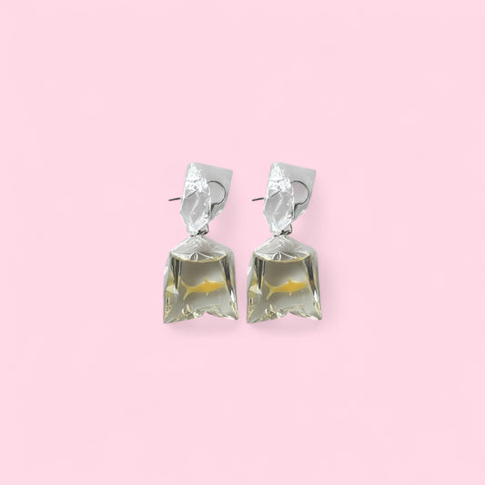Fish bag earrings