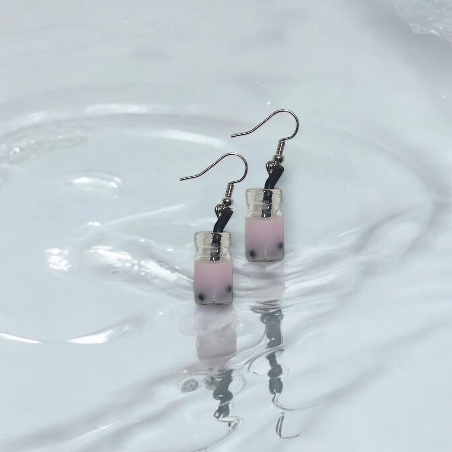 Boba purple drink earring