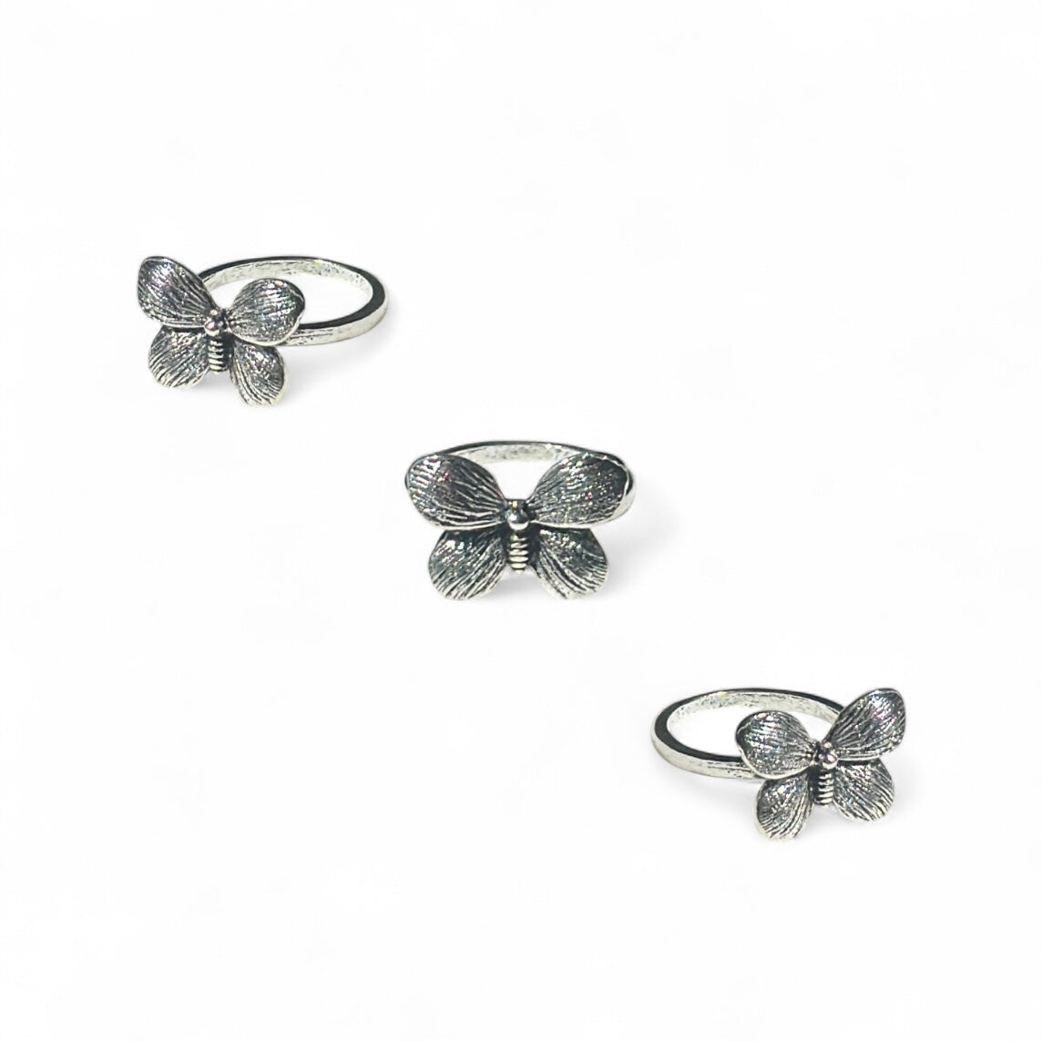 Silver butterfly ring