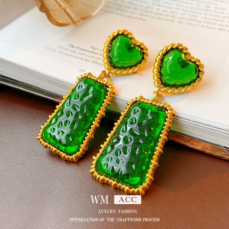 THE GREEN HEART MARBELLA 925 silver earring