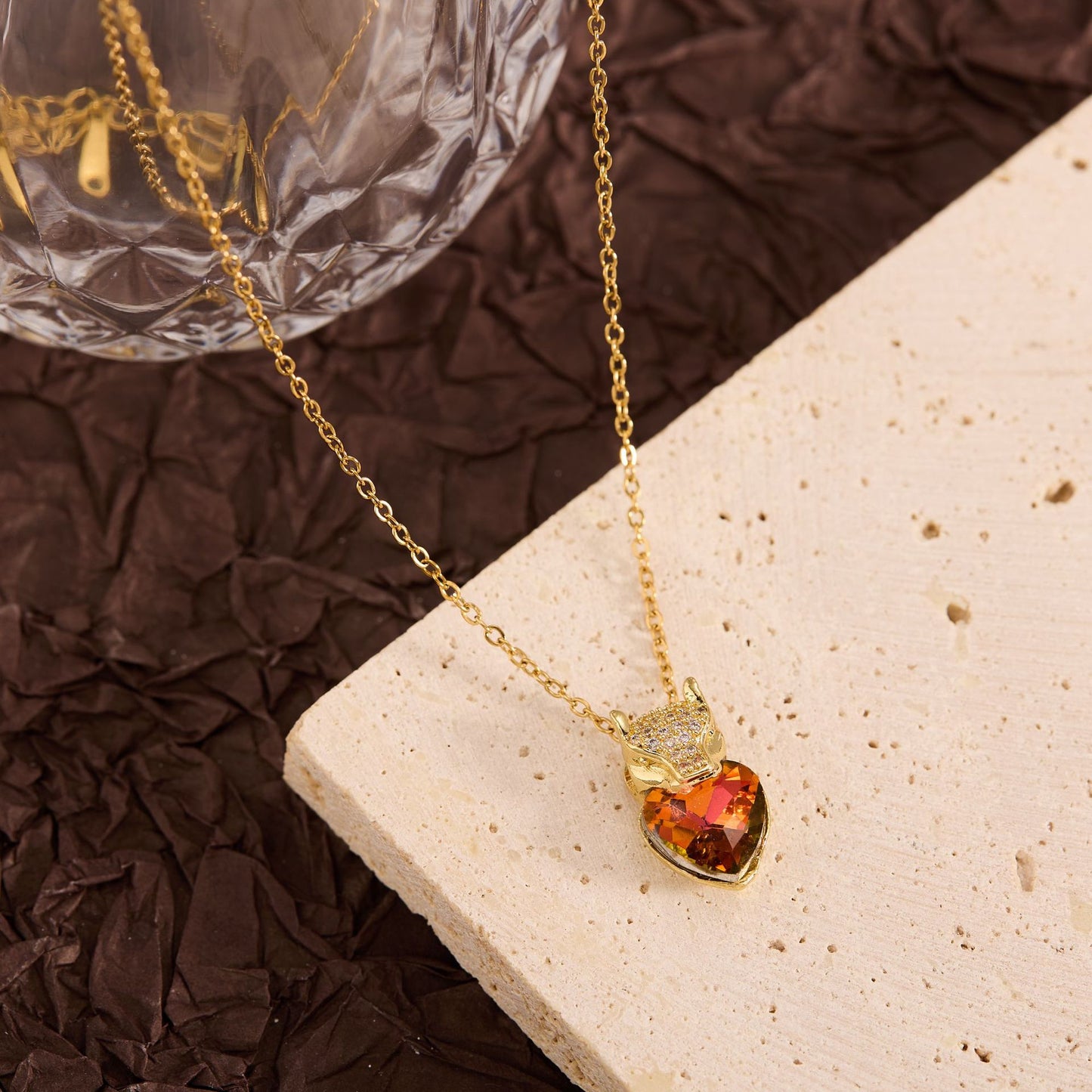 RED STONE LEOPARD necklace