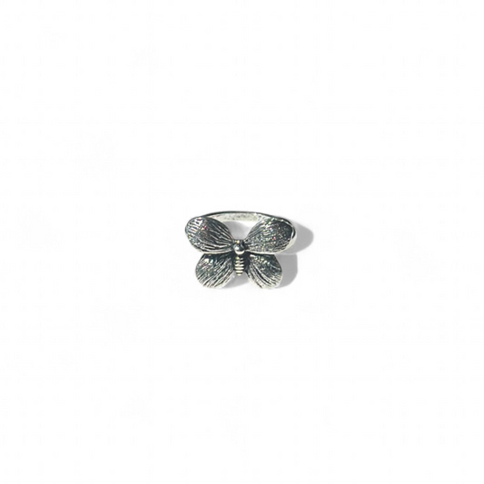 Silver butterfly ring