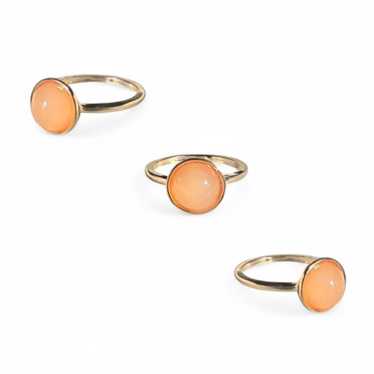 Peach crystal ring