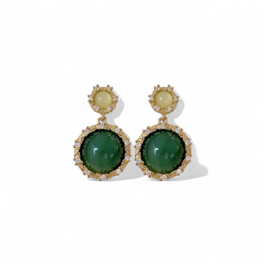 GREEN MARBEL ROYALE 925 silver earring