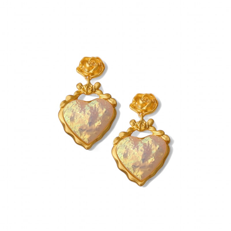 THE ROYAL ROSE HEART 925 silver earring