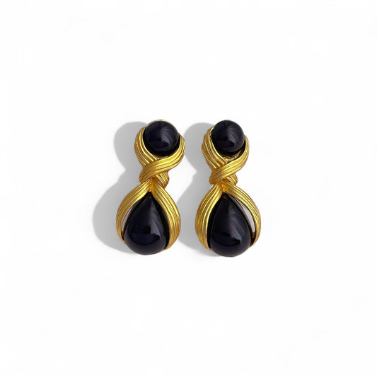 THE ROYAL BLACK KNOT 925 silver earring