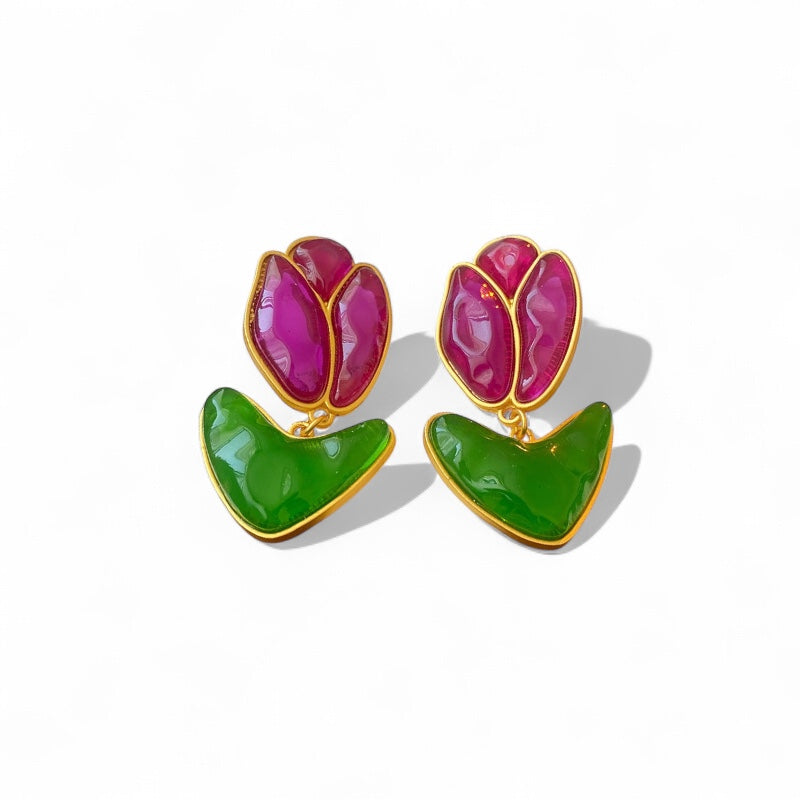 TULIP ROYALE  925 silver earring