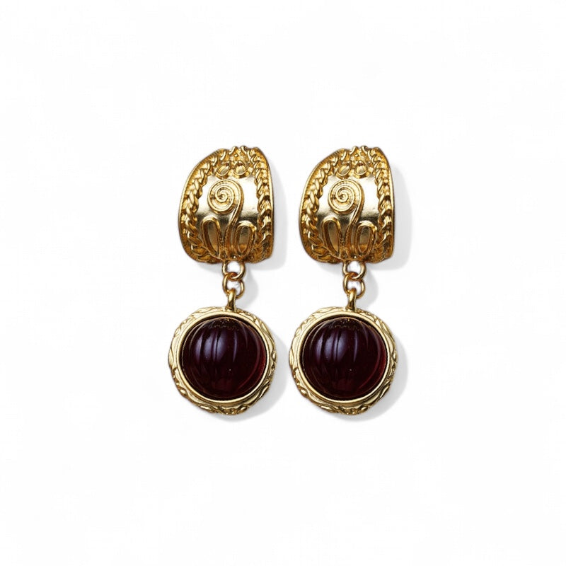 BROWN STONE ROYALE 925 silver earring