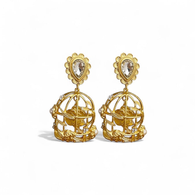 FLORAL CAGE ROYALE 925 silver earring