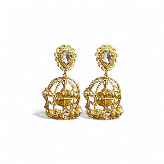 FLORAL CAGE ROYALE 925 silver earring