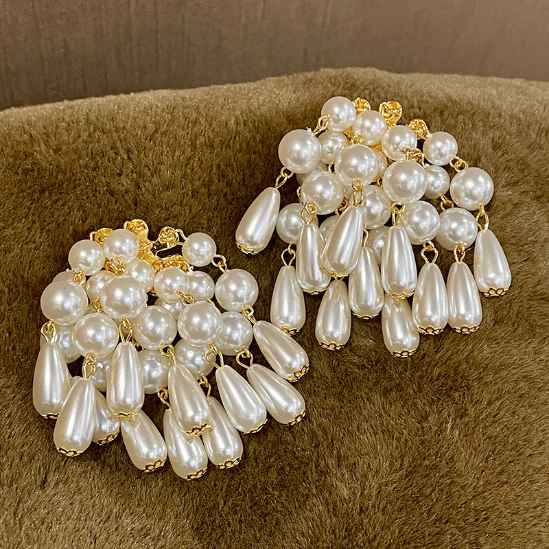 AESTHETIC PEARL BEADED 925 silver earring