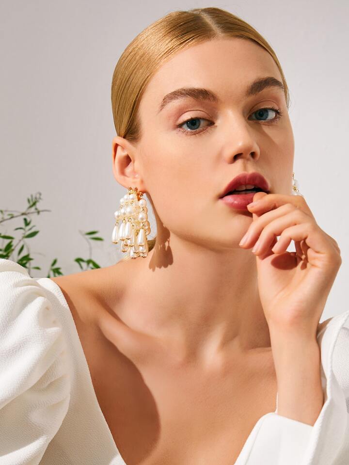 AESTHETIC PEARL BEADED 925 silver earring