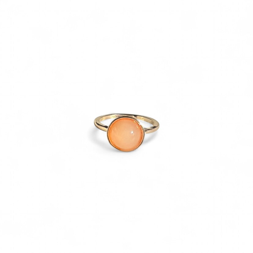 Peach crystal ring
