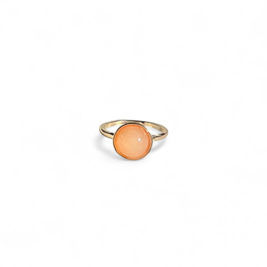 Peach crystal ring