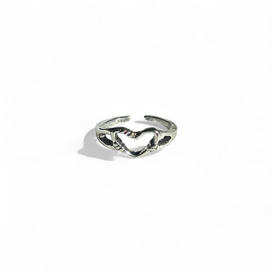 Knots heart ring silver