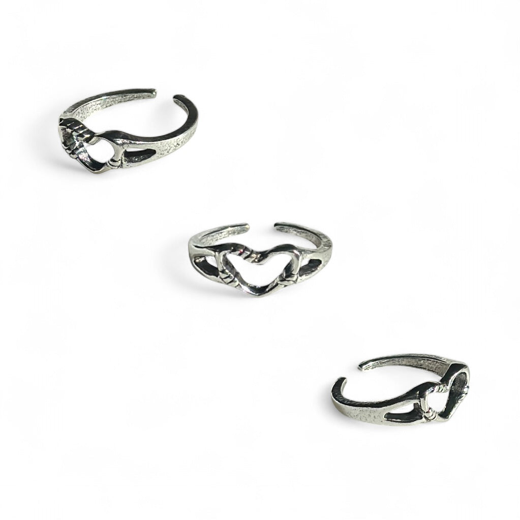 Knots heart ring silver