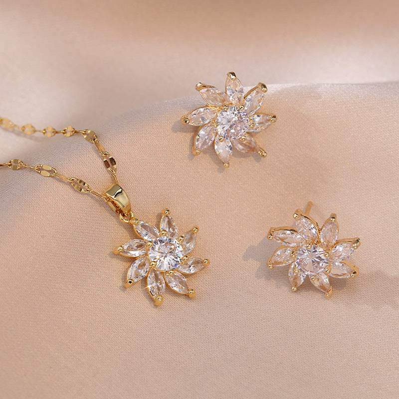 DAISY STONE NECKLACE SET